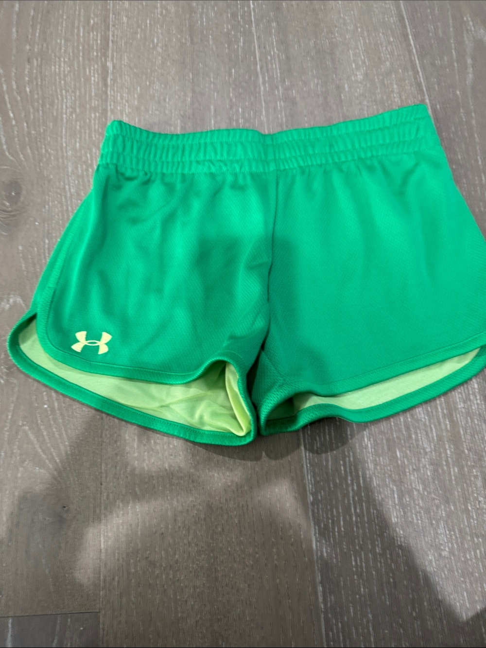 Under Armour Women's Bright Green Layered Running Shorts